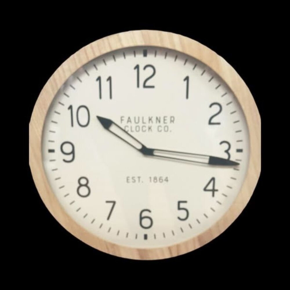 Faulkner Clock Co  Est  1864  Wall Clock Wood  16''  – Threshold  New